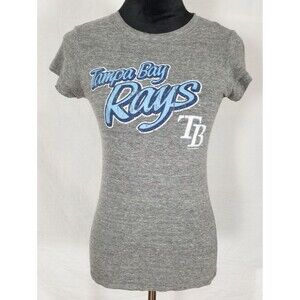 5th & Ocean by New ERA Junior's MLB Tampa Bay Rays Baseball T-Shirt Gray Size M